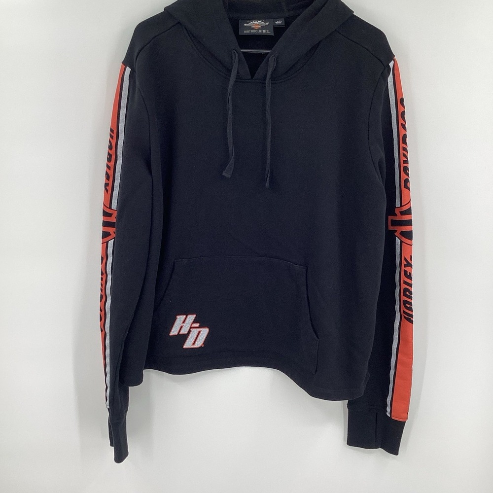 ladies Harley-Davidson Motorcycles bar and shield hoodie 2XL Black/orange